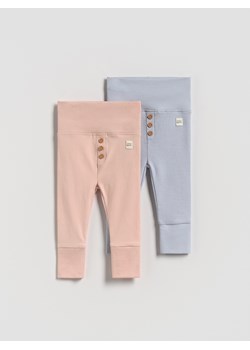 Reserved - Bawełniane legginsy z naszywką - brudny róż ze sklepu Reserved w kategorii Odzież dla niemowląt - zdjęcie 185082554