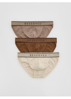 Reserved - Bawełniane slipy 3 pack - brązowy ze sklepu Reserved w kategorii Majtki męskie - zdjęcie 185082931