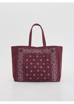 Reserved - Płócienna torebka shopper - bordowy ze sklepu Reserved w kategorii Torebki damskie - zdjęcie 185083234