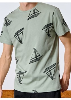 Sinsay - Koszulka we wzory - zielony ze sklepu Sinsay w kategorii T-shirty męskie - zdjęcie 185083732