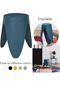 Rétro Chic Hocker &quot;Eve&quot; w kolorze granatowym - wys. 46 x Ø 30 cm ze sklepu Limango Polska w kategorii Pufy i siedziska - zdjęcie 185133180