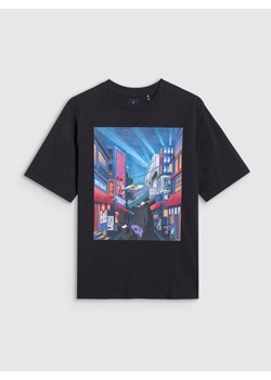 Chłopięcy t-shirt z nadrukiem 4F 4FJRAW25TTSHM3061 - czarny ze sklepu Sportstylestory.com w kategorii T-shirty chłopięce - zdjęcie 185137611