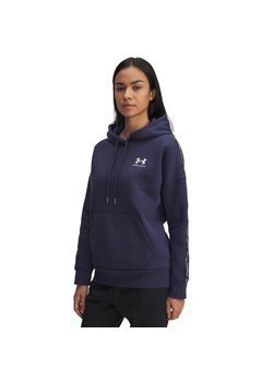 Damska bluza nierozpinana z kapturem Under Armour UA Icon Fleece Taped - granatowa ze sklepu Sportstylestory.com w kategorii Bluzy damskie - zdjęcie 185137754