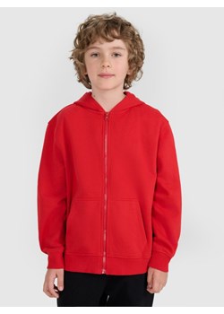 Chłopięca bluza rozpinana z kapturem 4F 4FJRAW25TSWSM2488 - czerwona ze sklepu Sportstylestory.com w kategorii Bluzy chłopięce - zdjęcie 185137941
