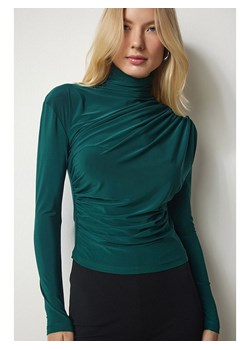 Happiness Istanbul Bluzka w kolorze ciemnozielonym - id: 16307199 - marki Happiness Istanbul - 185139954 Happiness Istanbul Bluzka w kolorze ciemnozielonym ze sklepu Limango Polska w kategorii Bluzki damskie - zdjęcie 185139954