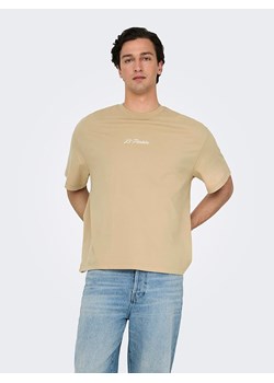 ONLY &amp; SONS Koszulka w kolorze beżowym ze sklepu Limango Polska w kategorii T-shirty męskie - zdjęcie 185140072
