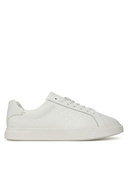 Sneakersy Calvin Klein Low Pro Cups Lace Up Lth Aop HW0HW02817 Biały ze sklepu eobuwie.pl w kategorii Buty sportowe damskie - zdjęcie 185140461