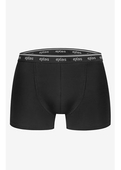3-pack Bokserki męskie bawełniane z elastycznym zewnętrznym pasem EXBO395, Kolor czarno-szary, Rozmiar S, EXES ze sklepu Intymna w kategorii Majtki męskie - zdjęcie 185141282