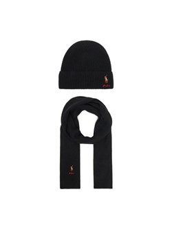 Polo Ralph Lauren Zestaw Szalik i Czapka 455981430003 Czarny ze sklepu MODIVO w kategorii Czapki zimowe damskie - zdjęcie 185353791