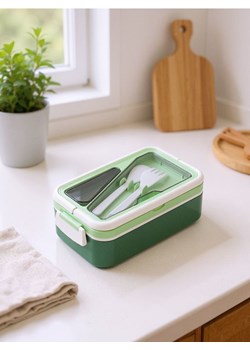 Sinsay - Lunch box ze sztućcami - zielony ze sklepu Sinsay w kategorii Pojemniki kuchenne - zdjęcie 185355913
