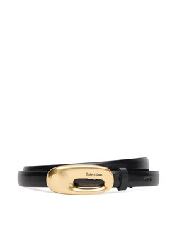 Pasek Damski Calvin Klein Elongated Chucnhy Buckle 15Mm LV04F7022G Czarny ze sklepu eobuwie.pl w kategorii Paski damskie - zdjęcie 185356642