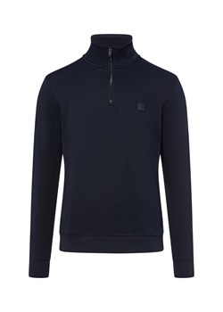 BOSS Orange Męska bluza nierozpinana Mężczyźni Materiał dresowy granatowy jednolity ze sklepu vangraaf w kategorii Bluzy męskie - zdjęcie 185362693