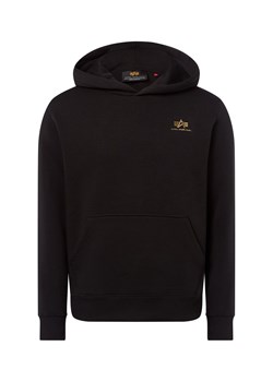Alpha Industries Męski sweter z kapturem Mężczyźni Materiał dresowy czarny jednolity ze sklepu vangraaf w kategorii Bluzy męskie - zdjęcie 185362723