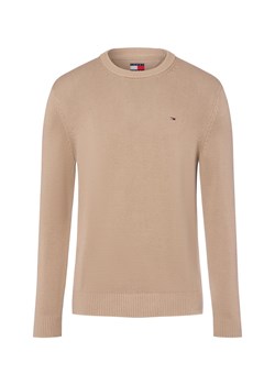Tommy Jeans Męski sweter Mężczyźni Bawełna beżowy jednolity ze sklepu vangraaf w kategorii Swetry męskie - zdjęcie 185362724