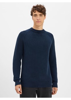 Drykorn Męski sweter - Rippley Mężczyźni Bawełna granatowy jednolity ze sklepu vangraaf w kategorii Swetry męskie - zdjęcie 185362801