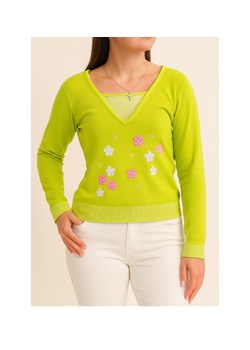 Zielona bluzka sweter damski /H2 K42 ub988 S0/ ze sklepu Pantofelek24.pl w kategorii Bluzki damskie - zdjęcie 185366000