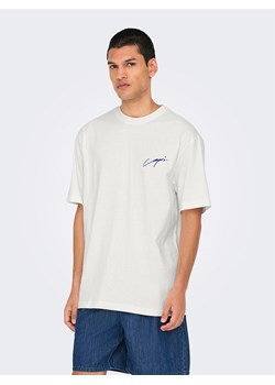 ONLY &amp; SONS Koszulka &quot;Milo&quot; w kolorze biało-niebieskim ze sklepu Limango Polska w kategorii T-shirty męskie - zdjęcie 185366103
