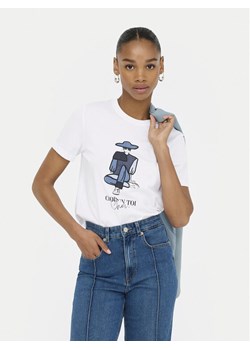 ONLY T-Shirt Emma 15329752 Biały Regular Fit ze sklepu MODIVO w kategorii Bluzki damskie - zdjęcie 185366463