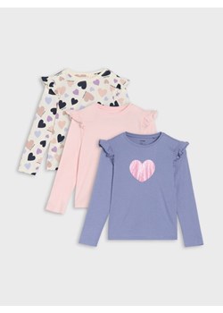 Sinsay - Bawełniana koszulka z długimi rękawami 3 pack - wielobarwny ze sklepu Sinsay w kategorii Bluzki dziewczęce - zdjęcie 185367412