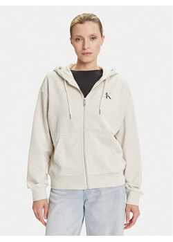 Calvin Klein Jeans Bluza Monologo LV047B270G Beżowy Regular Fit ze sklepu MODIVO w kategorii Bluzy damskie - zdjęcie 185371712
