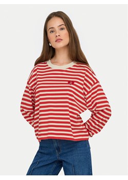 ONLY Bluzka Livina 15359682 Czerwony Regular Fit ze sklepu MODIVO w kategorii Bluzki damskie - zdjęcie 185371730