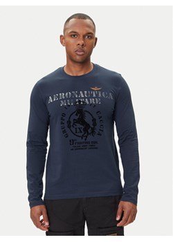 Aeronautica Militare Longsleeve 252TS2471UJ00641 Granatowy Regular Fit ze sklepu MODIVO w kategorii T-shirty męskie - zdjęcie 185372000