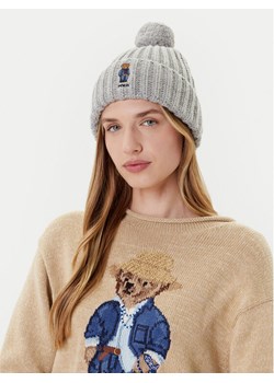 Polo Ralph Lauren Czapka 455936112001 Szary ze sklepu MODIVO w kategorii Czapki zimowe damskie - zdjęcie 185373704