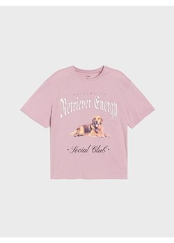 Sinsay - Bawełniana koszulka z krótkim rękawem - różowy - id: 490FV-39X - marki Sinsay - 185376404 Sinsay - Bawełniana koszulka z krótkim rękawem - różowy ze sklepu Sinsay w kategorii Bluzki dziewczęce - zdjęcie 185376404