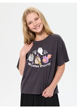 Sinsay - Bawełniana koszulka z nadrukiem Pusheen the Cat - szary - id: 517FV-86X - marki Sinsay - 185376412 Sinsay - Bawełniana koszulka z nadrukiem Pusheen the Cat - szary ze sklepu Sinsay w kategorii Bluzki dziewczęce - zdjęcie 185376412