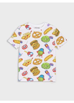 Sinsay - Bawełniana koszulka ze wzorkiem Marvel Comics - biały ze sklepu Sinsay w kategorii T-shirty chłopięce - zdjęcie 185376424