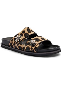 TORY BURCH Skórzane klapki T LOCK SPORT ze sklepu Gomez Fashion Store w kategorii Klapki damskie - zdjęcie 185378342