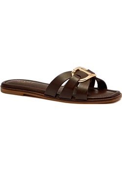 TWINSET Skórzane klapki ze sklepu Gomez Fashion Store w kategorii Klapki damskie - zdjęcie 185378803