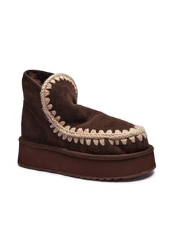 MOU Skórzane śniegowce Mini Eskimo Platform | z dodatkiem wełny ze sklepu Gomez Fashion Store w kategorii Śniegowce damskie - zdjęcie 185378841