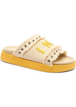 INUIKII Klapki FRAYED DENIM LOW | z dodatkiem skóry ze sklepu Gomez Fashion Store w kategorii Klapki damskie - zdjęcie 185379001