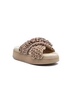 INUIKII Klapki WOVEN STONES PLATFORM | z dodatkiem skóry ze sklepu Gomez Fashion Store w kategorii Klapki damskie - zdjęcie 185379203