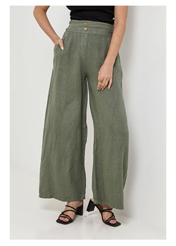 Rodier Lin Lniane spodnie w kolorze khaki ze sklepu Limango Polska w kategorii Spodnie damskie - zdjęcie 185384530