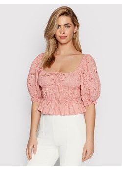 Guess Bluzka Lulu W2GH39 WEIV0 Różowy Slim Fit ze sklepu MODIVO w kategorii Bluzki damskie - zdjęcie 185384960