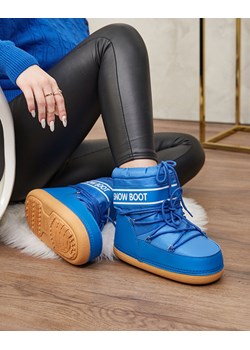 Royalfashion Niebieskie śniegowce damskie ze ściągaczem Soblesia ze sklepu royalfashion.pl w kategorii Śniegowce damskie - zdjęcie 185386992