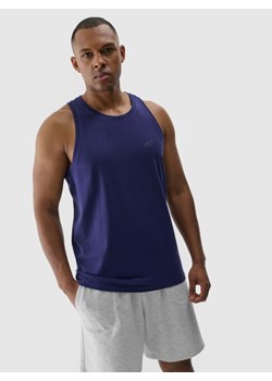 Męski top regular 4F 4FWMM00TSLEM126 - granatowy ze sklepu Sportstylestory.com w kategorii T-shirty męskie - zdjęcie 185389571