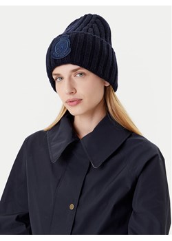 Czapka Tommy Hilfiger Th Crest Fluffy AW0AW18210 Granatowy ze sklepu eobuwie.pl w kategorii Czapki zimowe damskie - zdjęcie 185390381