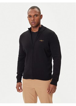 Aeronautica Militare Kardigan 252MA1580UL00506 Czarny Regular Fit ze sklepu MODIVO w kategorii Swetry męskie - zdjęcie 185391340