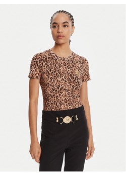 Just Cavalli T-Shirt 79PAHE07 CJ112 Brązowy Slim Fit ze sklepu MODIVO w kategorii Bluzki damskie - zdjęcie 185391351