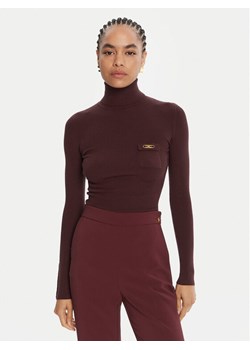 Elisabetta Franchi Golf MK-11B-56E2-V290 Bordowy Slim Fit ze sklepu MODIVO w kategorii Swetry damskie - zdjęcie 185391352