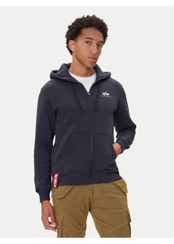Alpha Industries Bluza Basic Zip 118342 Granatowy Regular Fit ze sklepu MODIVO w kategorii Bluzy męskie - zdjęcie 185391374
