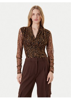 DKNY Bluzka P53HVCMM Brązowy Regular Fit ze sklepu MODIVO w kategorii Bluzki damskie - zdjęcie 185391432