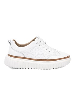 Białe sneakersy skórzane platformie Sergio Leone ze sklepu ButyModne.pl w kategorii Buty sportowe damskie - zdjęcie 185393601
