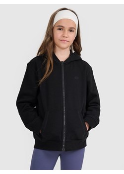 Dziewczęca bluza rozpinana z kapturem 4F 4FJRMM00TSWSF2464 - czarny ze sklepu Sportstylestory.com w kategorii Bluzy dziewczęce - zdjęcie 185395553