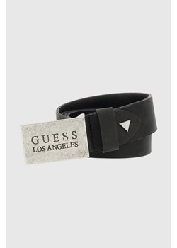 GUESS Czarny męski pasek z naturalnej skóry Algarve, Rozmiar M ze sklepu outfit.pl w kategorii Paski męskie - zdjęcie 185396144
