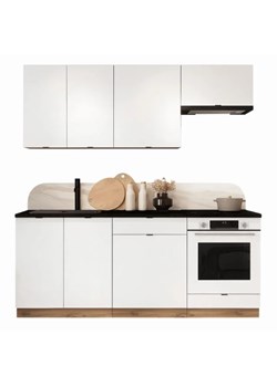 Komplet 6 szafek kuchennych biały + dąb artisan 200 cm - Elandro 27X ze sklepu Edinos.pl w kategorii Dom - zdjęcie 185398214