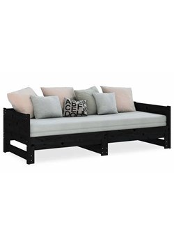Czarne łóżko rozkładane z litego drewna 2x(80x200) cm - Eluwin 3X ze sklepu Edinos.pl w kategorii Łóżka i materace - zdjęcie 185398582